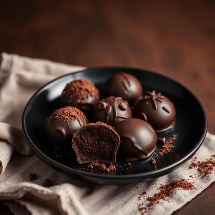 Dark Chocolate Truffles at Jadeel Coffee
