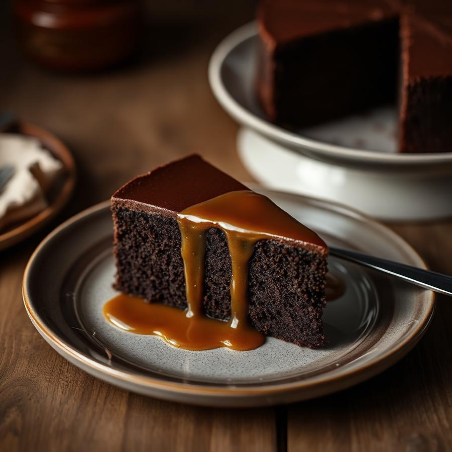 Flan Chocolate Cake at Jadeel Coffee